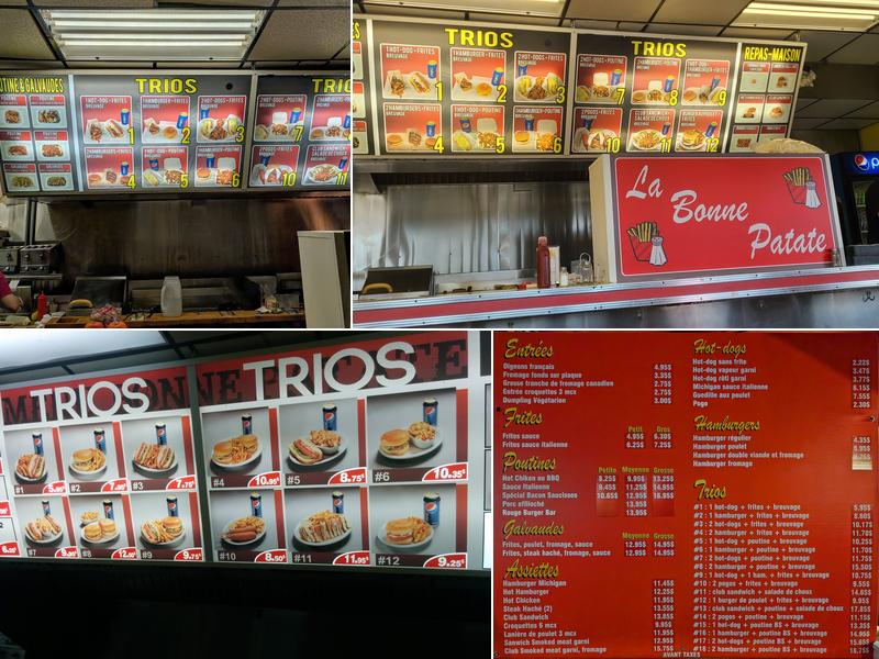 Restaurant La Bonne Patate Menu