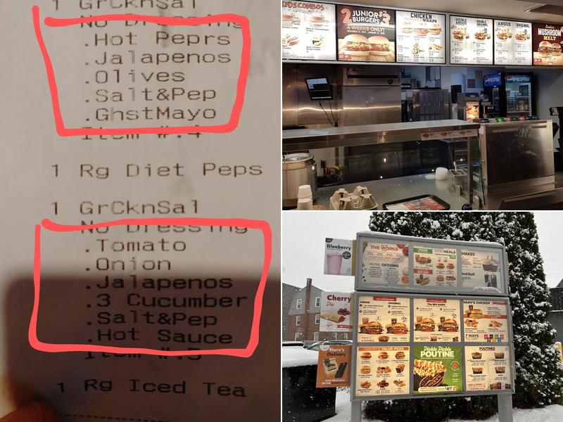 Harvey's Menu