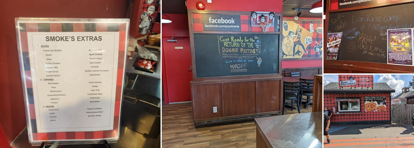 Smoke's Poutinerie Fredericton Menu