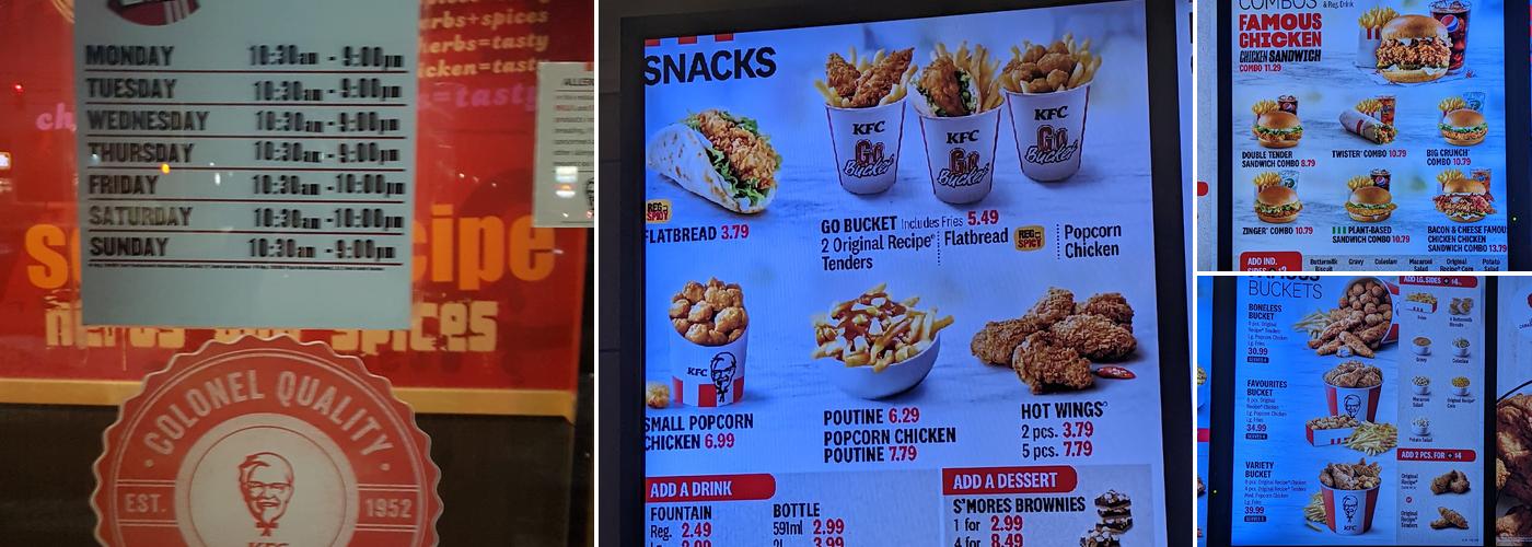 KFC Menu