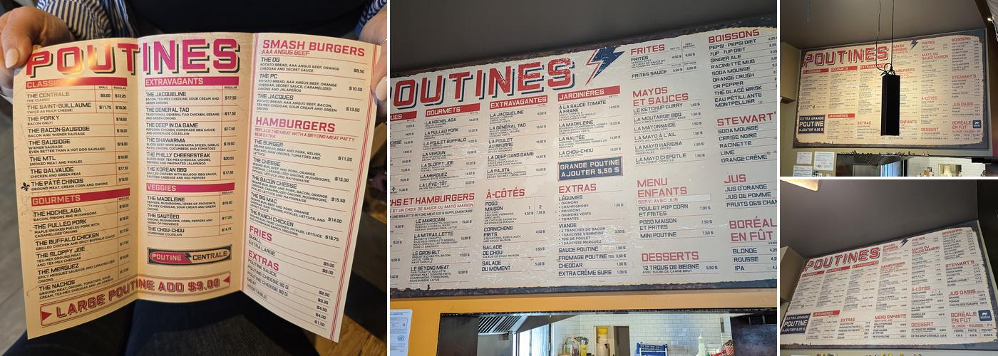 Poutine Centrale Menu