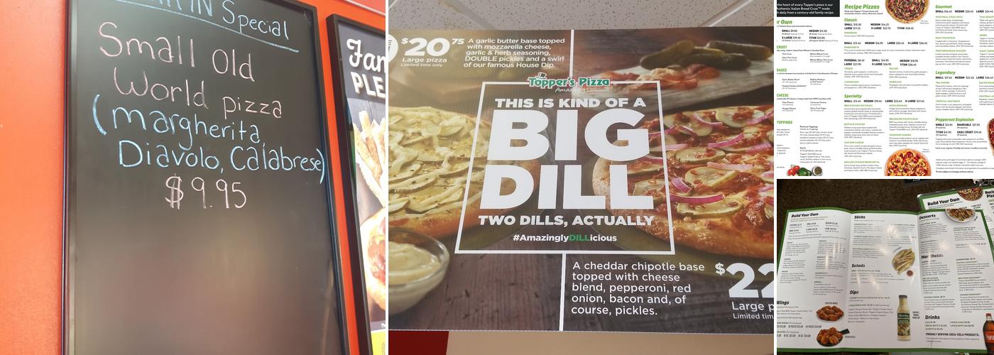 Topper's Pizza - Belleville Menu