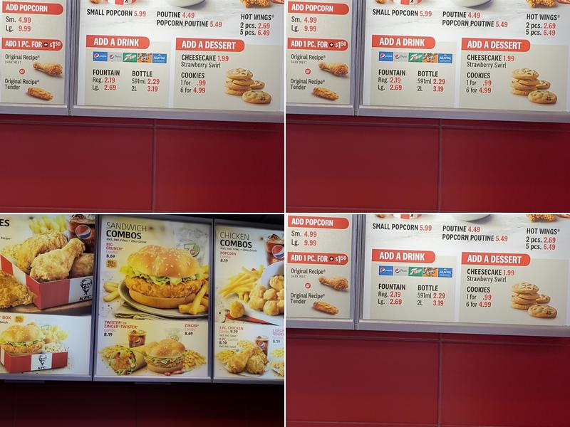 KFC Menu