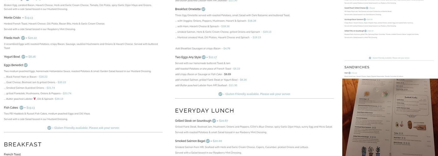 Leonhard's Menu