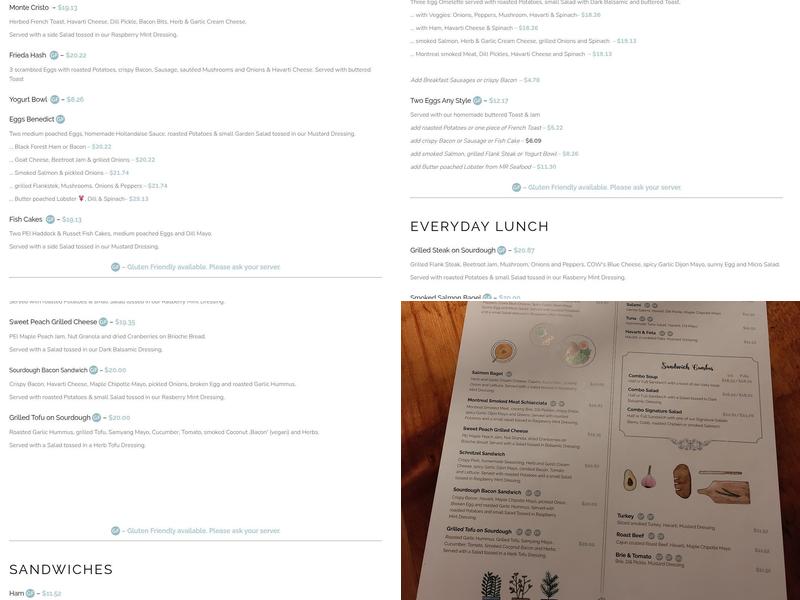 Leonhard's Menu