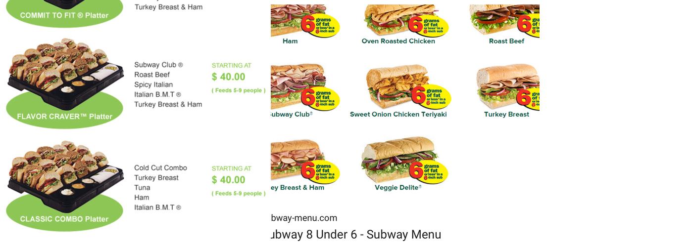 Subway Menu