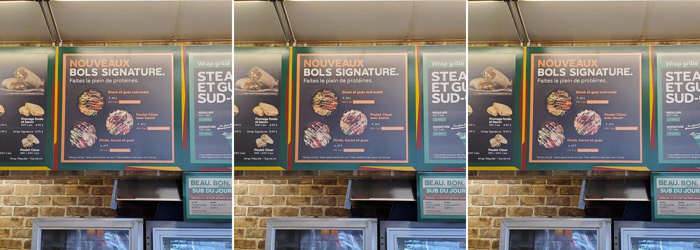 Subway Menu