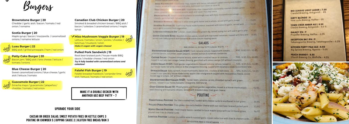 Brownstone Restaurant Menu