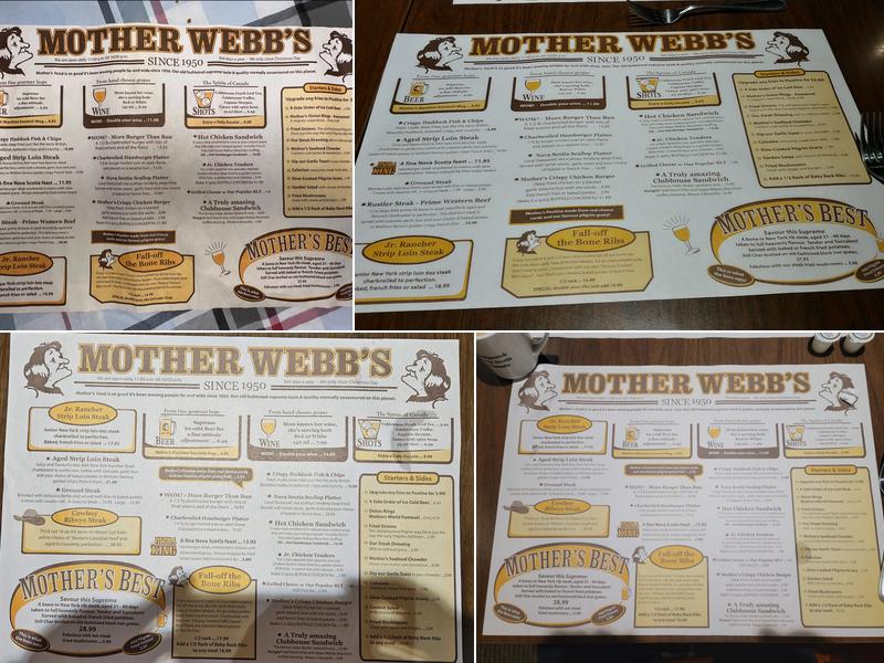Mother Webb's Steakhouse Menu