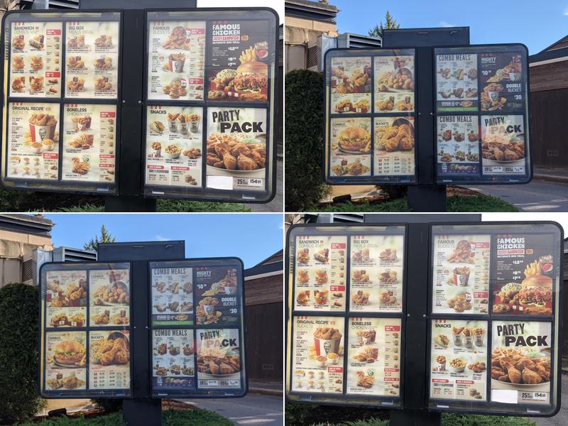 KFC Menu