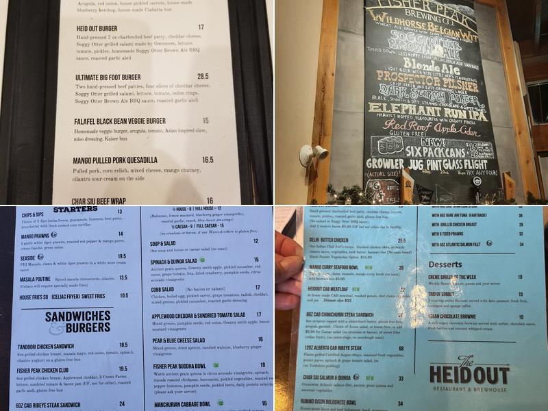 The Heid Out & Fisher Peak Brewing Company Menu
