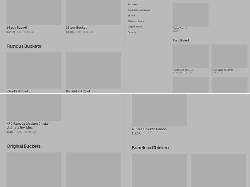 KFC Menu