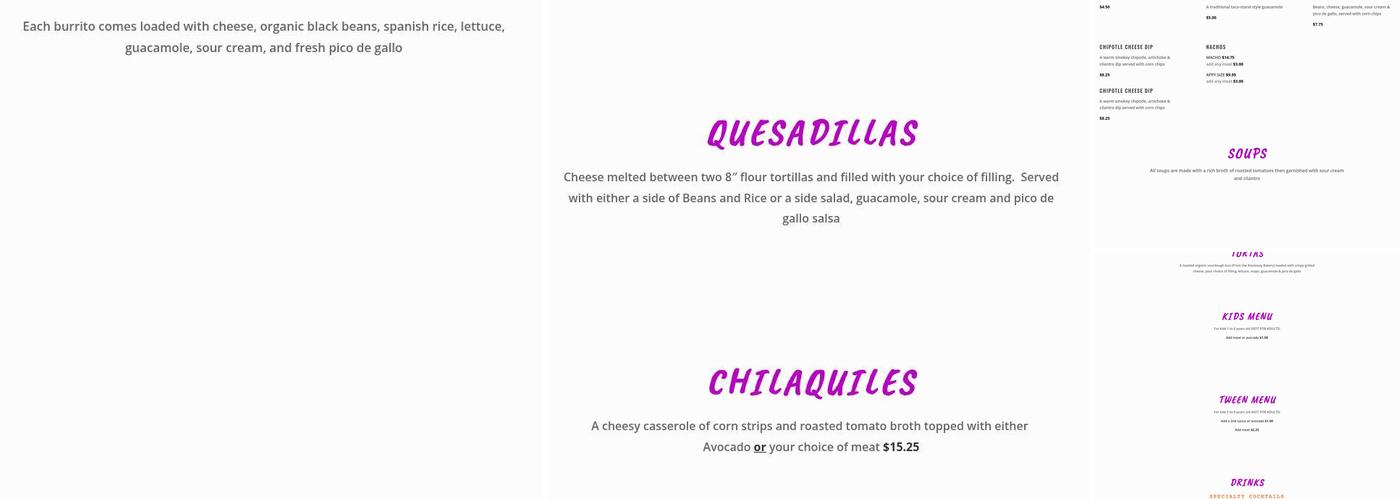 El Taco Menu
