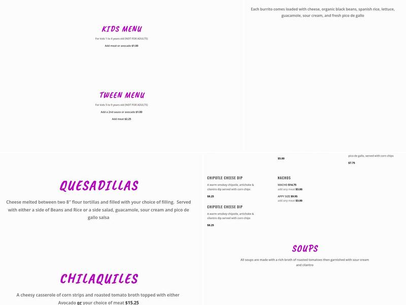El Taco Menu