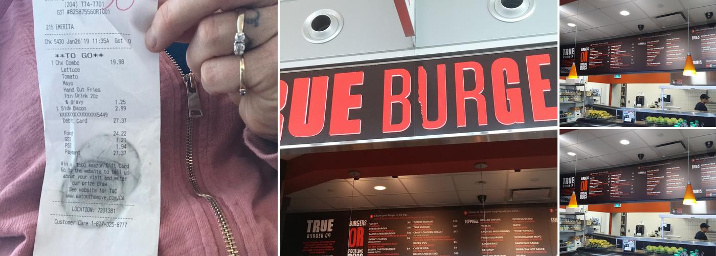 TRUE Burger Co. Menu