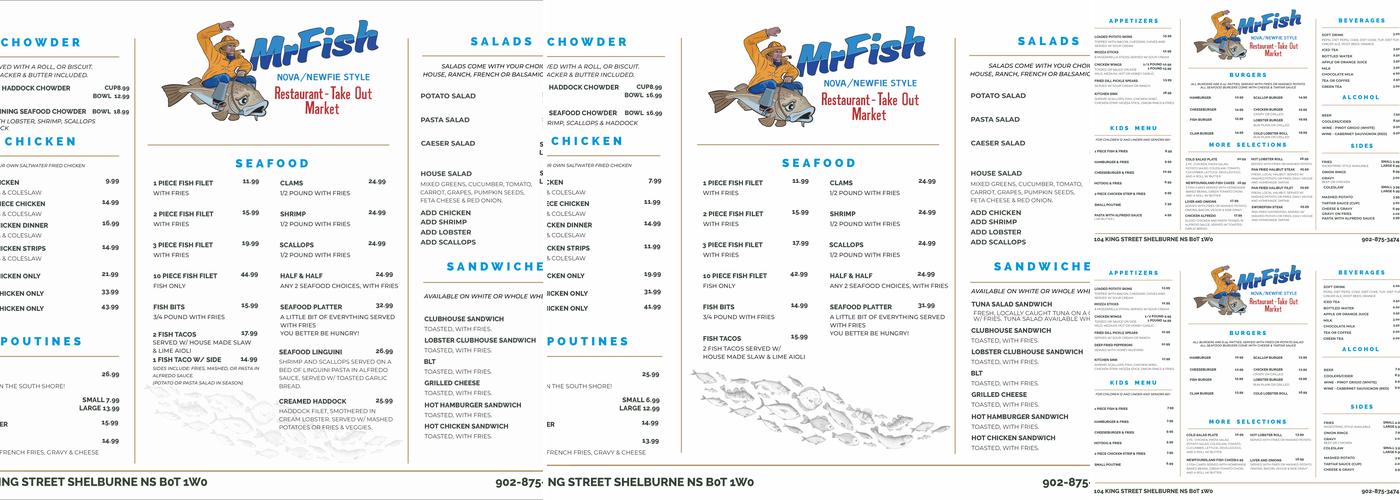 Mr Fish Menu