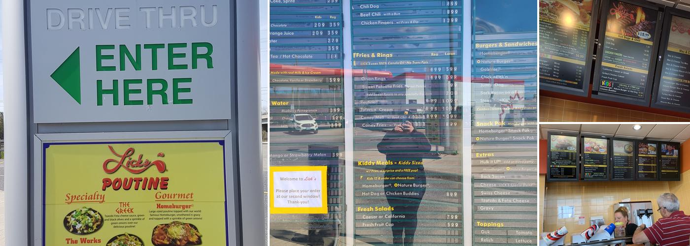 Lick's Menu