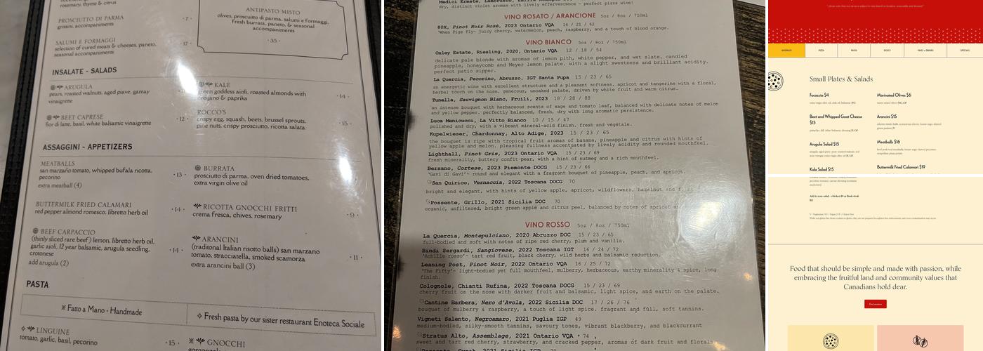 Pizzeria Libretto - Ossington Menu