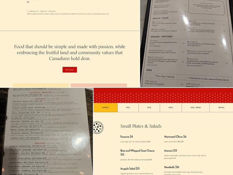 Pizzeria Libretto - Ossington Menu