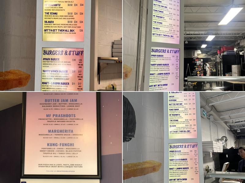 Big Trouble Pizza Menu