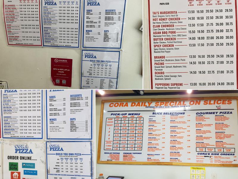 Cora Pizza Menu