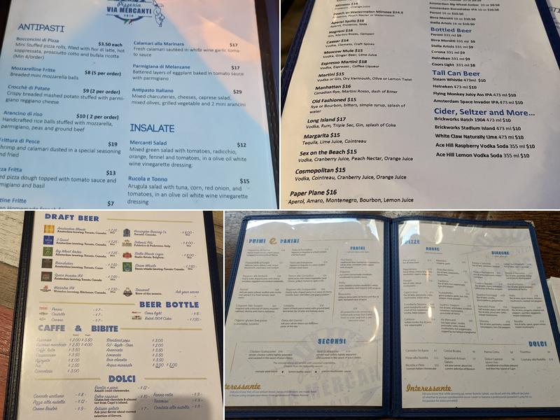 Pizzeria Via Mercanti Menu