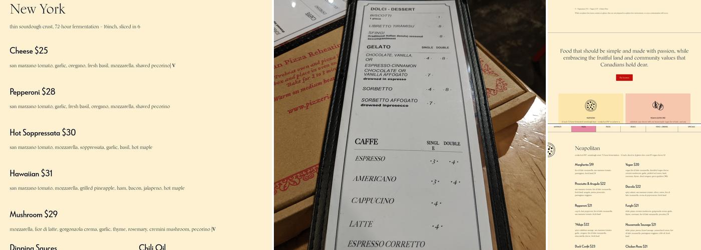 Pizzeria Libretto Menu