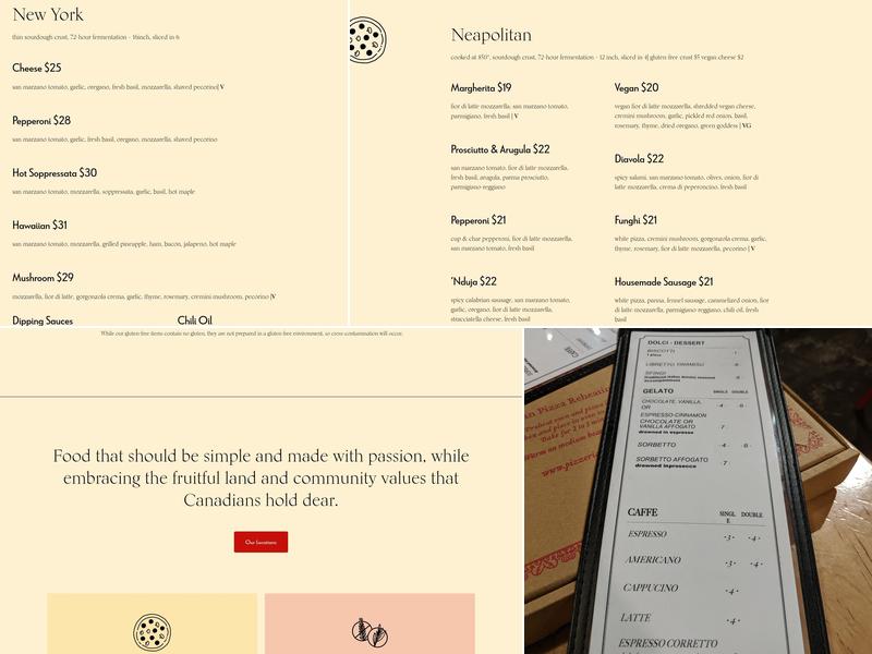 Pizzeria Libretto Menu