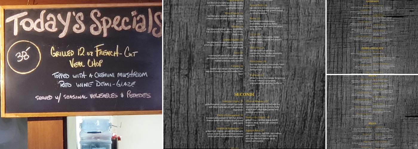 Marcello's Pizzeria Menu