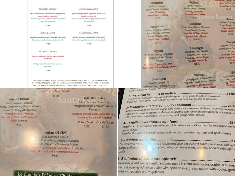 Restaurant Siciliana Menu