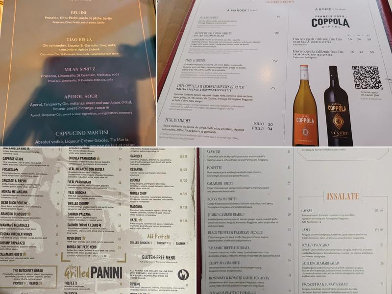 Enoteca Monza Pizzeria Moderna Menu