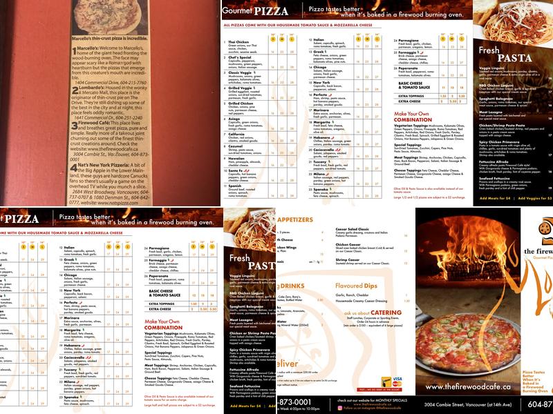 The Firewood Café Menu