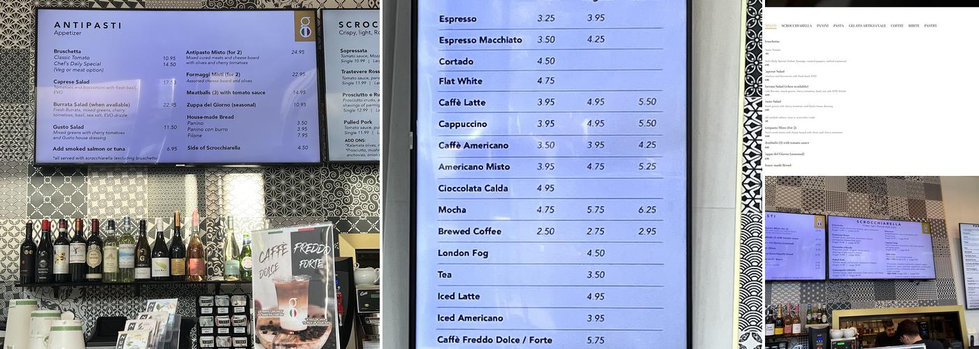 Gusto A Taste Of Italy Menu