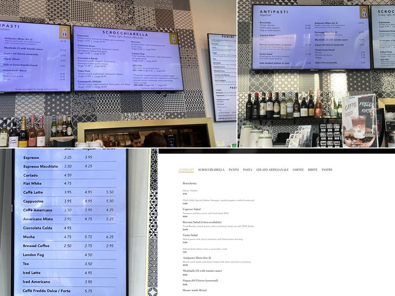 Gusto A Taste Of Italy Menu