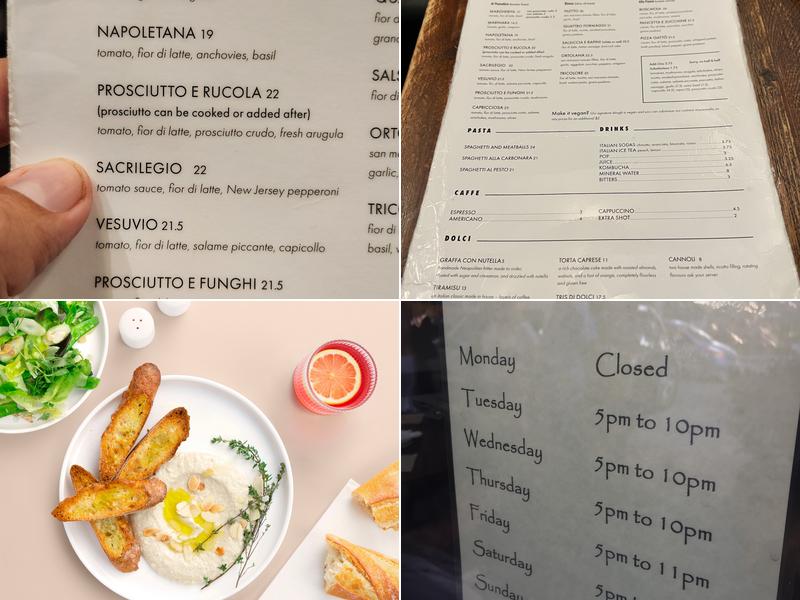 Via Tevere Pizzeria Victoria Drive Menu