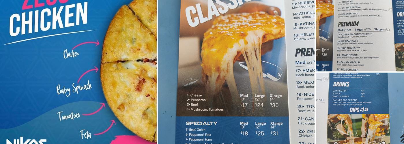 Nikos Pizza Menu