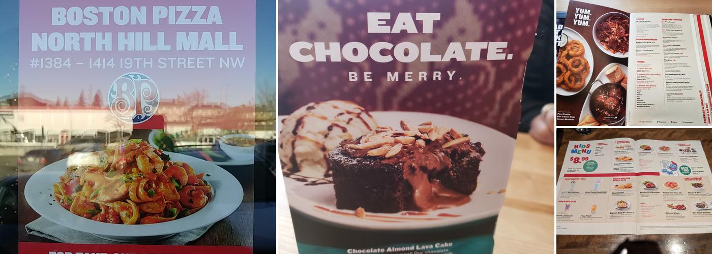 Boston Pizza Menu