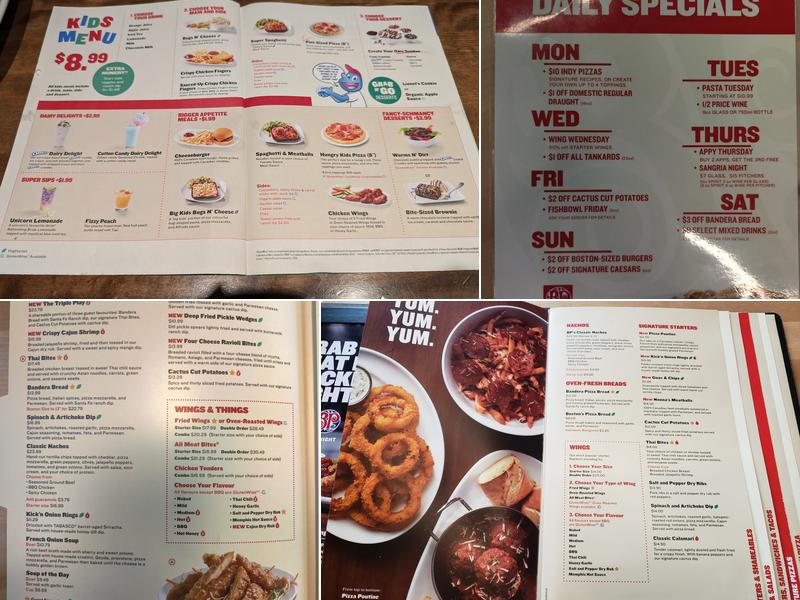Boston Pizza Menu