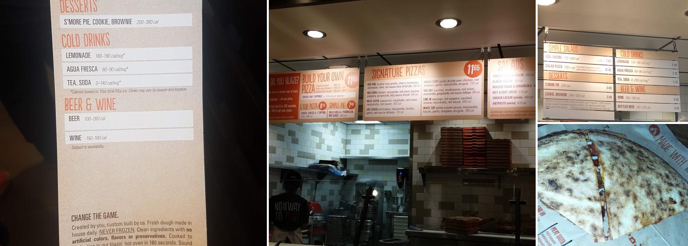 Blaze Pizza Menu
