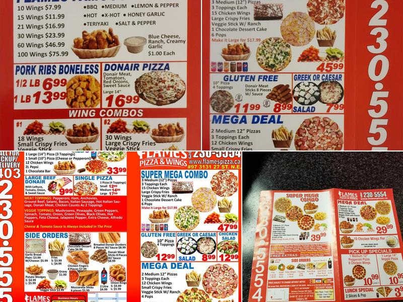 Flames Pizza & Wings Menu