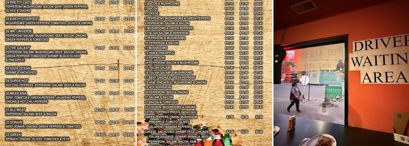 Chicago Deep Dish Pizza Menu