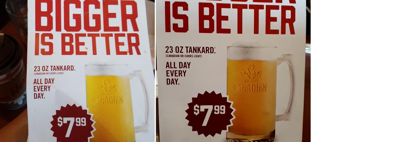 Boston Pizza Menu