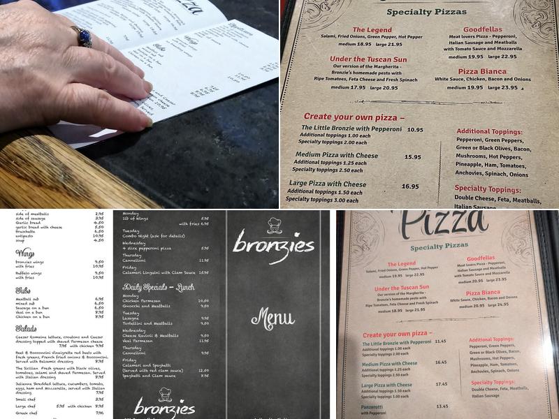 Bronzie's Place Menu