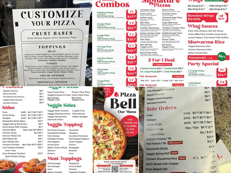 Pizza Bell & Wings Menu