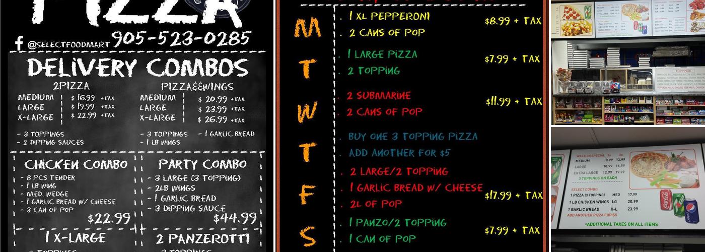 Select Food Mart and Pizza Menu