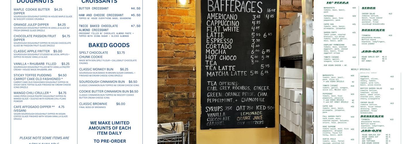 Cafe Baffico Menu