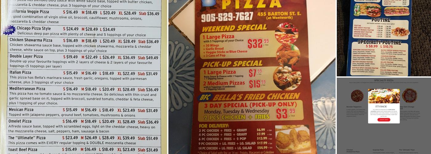 Le Bella Pizza Menu