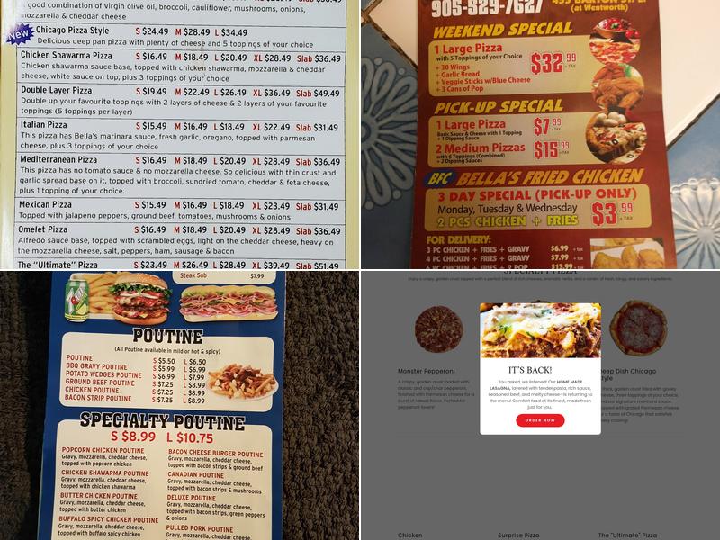 Le Bella Pizza Menu