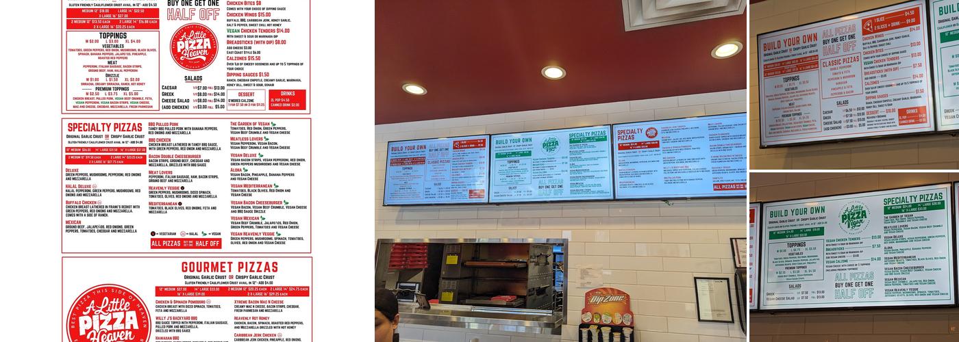 A Little Pizza Heaven Menu
