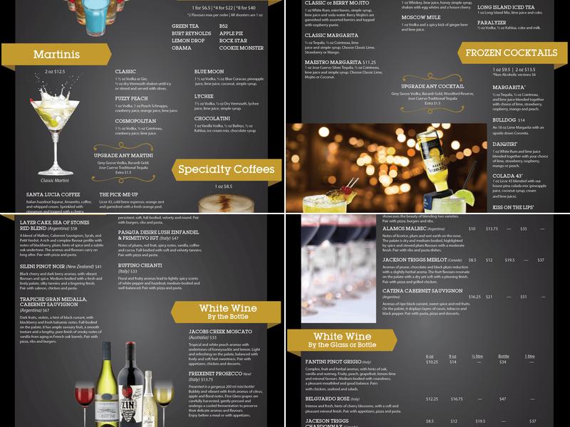 Santa Lucia Pizza Menu